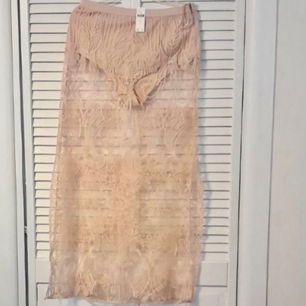 New Anthropologie Sheer Lace Boho Festival  Rose Ballerina Maxi Midi New Years - Picture 5 of 7